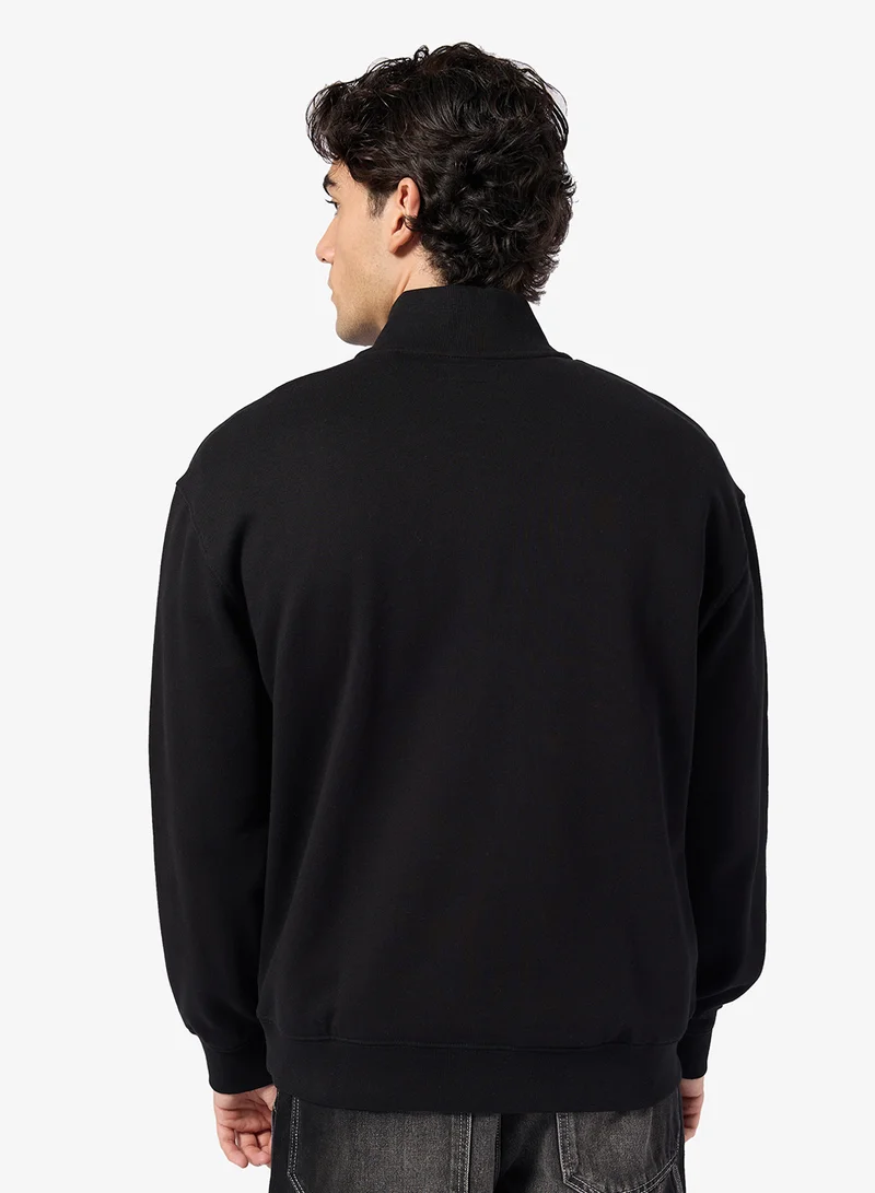 GUESS Half Zip Embroidered Sweat